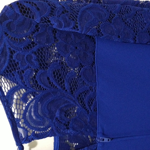 Rare Editions Lace/Scuba Two-Tier Fit-And-Flare Dress Big Girls Size 14 - Picture 6 of 7